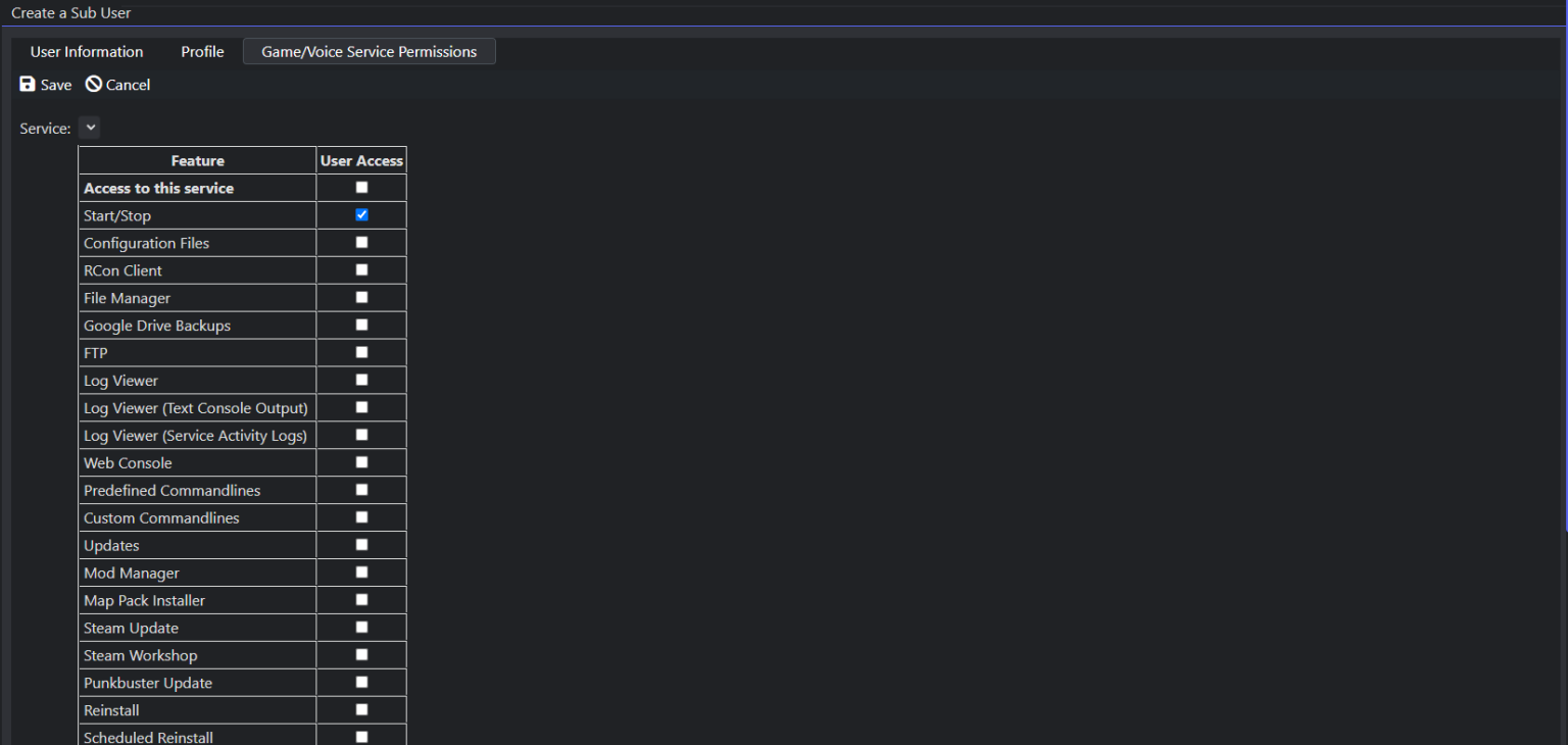 Manage Sub User Access